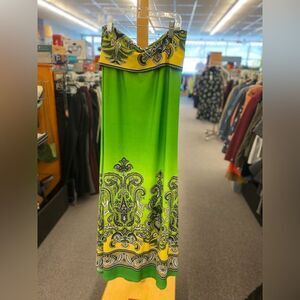 Venus Ladies Small Lime Green & Yellow Maxi Skirt